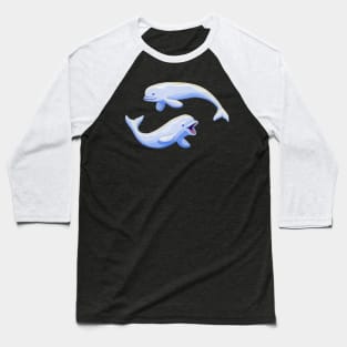 Gouache Beluga Whales Baseball T-Shirt